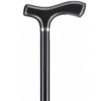 Walking Stick Black Straight Handle